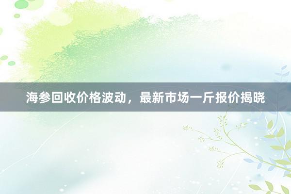 海参回收价格波动，最新市场一斤报价揭晓