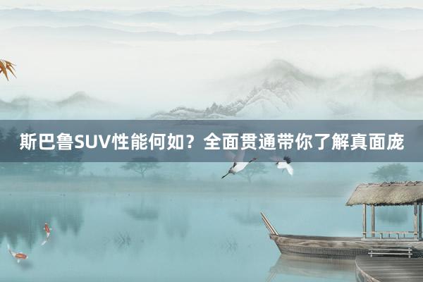 斯巴鲁SUV性能何如？全面贯通带你了解真面庞